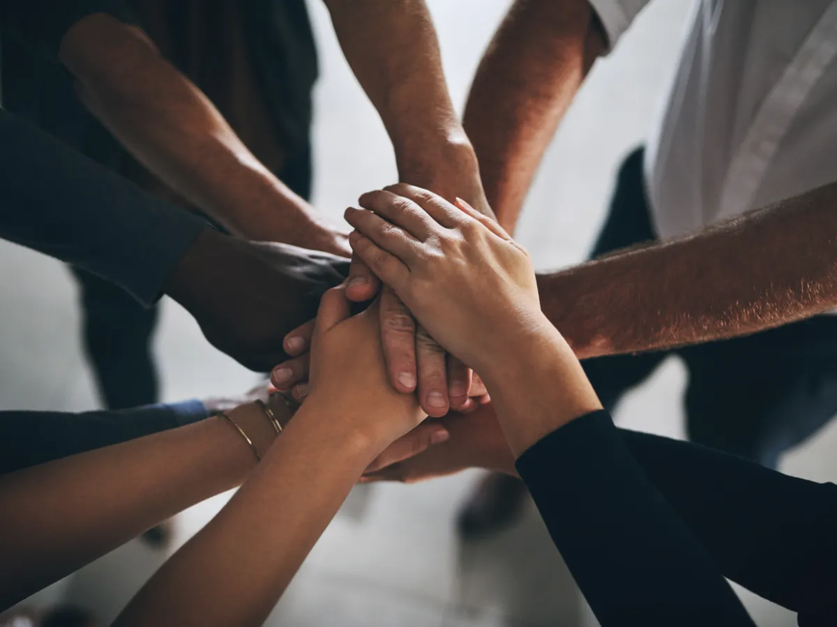 Team member hands